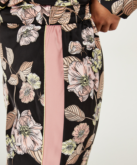 Emily satin pyjama pants, Black