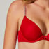 Plunge Padded Underwired Bra, Red