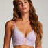 Ollie Padded Longline Underwired Bra, Purple