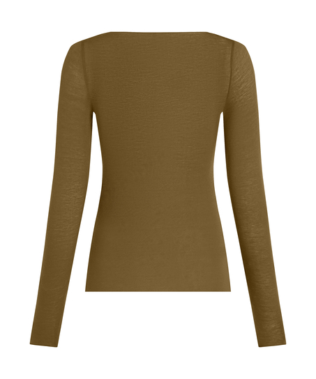 super soft Boatneck shirt with Cashmere, Green