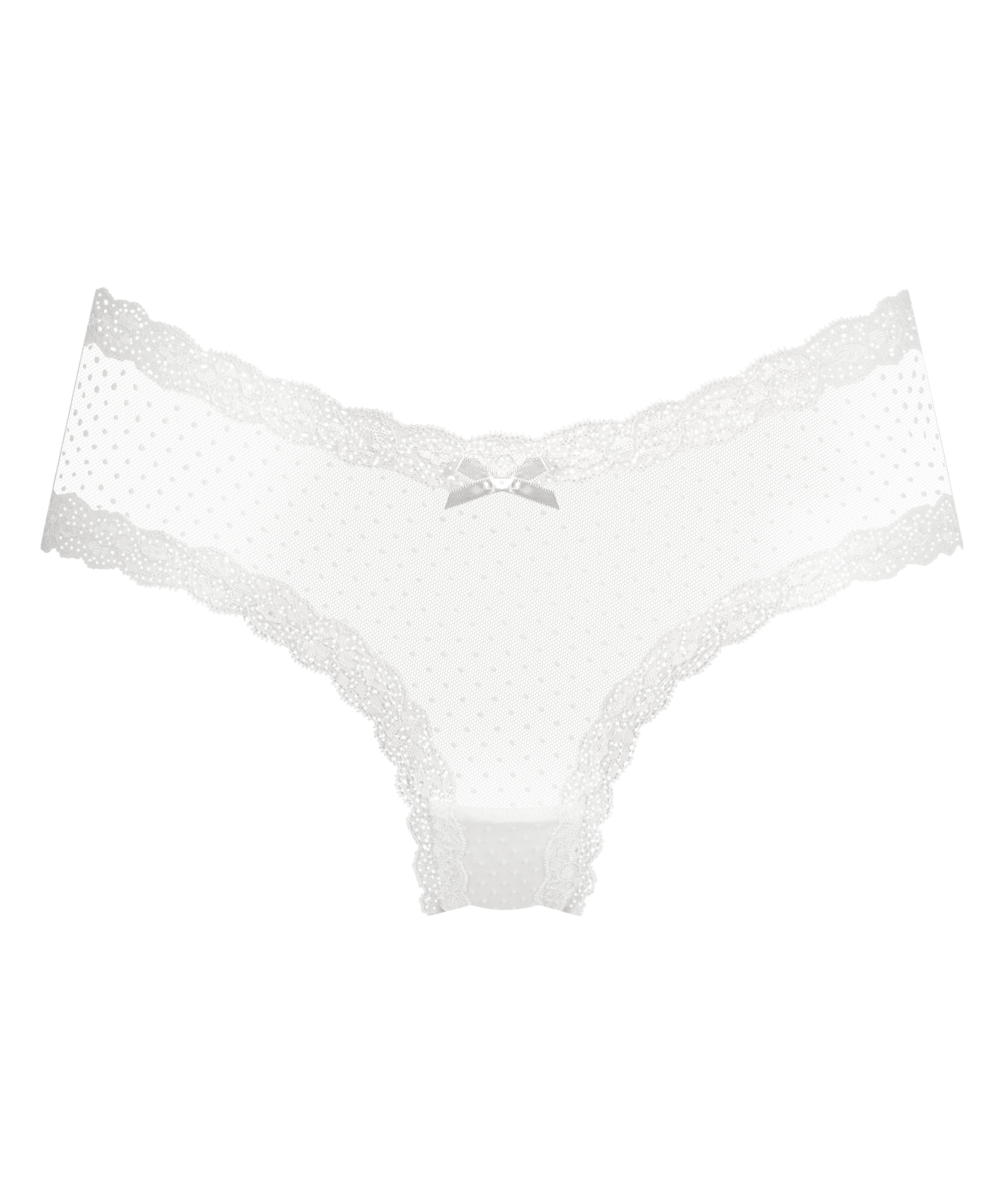 V-shaped Brazilian knickers mesh, White, main