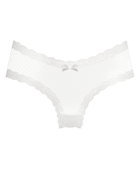 V-shaped Brazilian knickers mesh, White