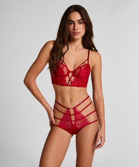 Noeki Non-Padded Longline Underwired Bra, Red