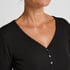 Longsleeved Pyjama Top Henley, Black