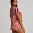 Satin Short-Sleeved Jacket, Purple