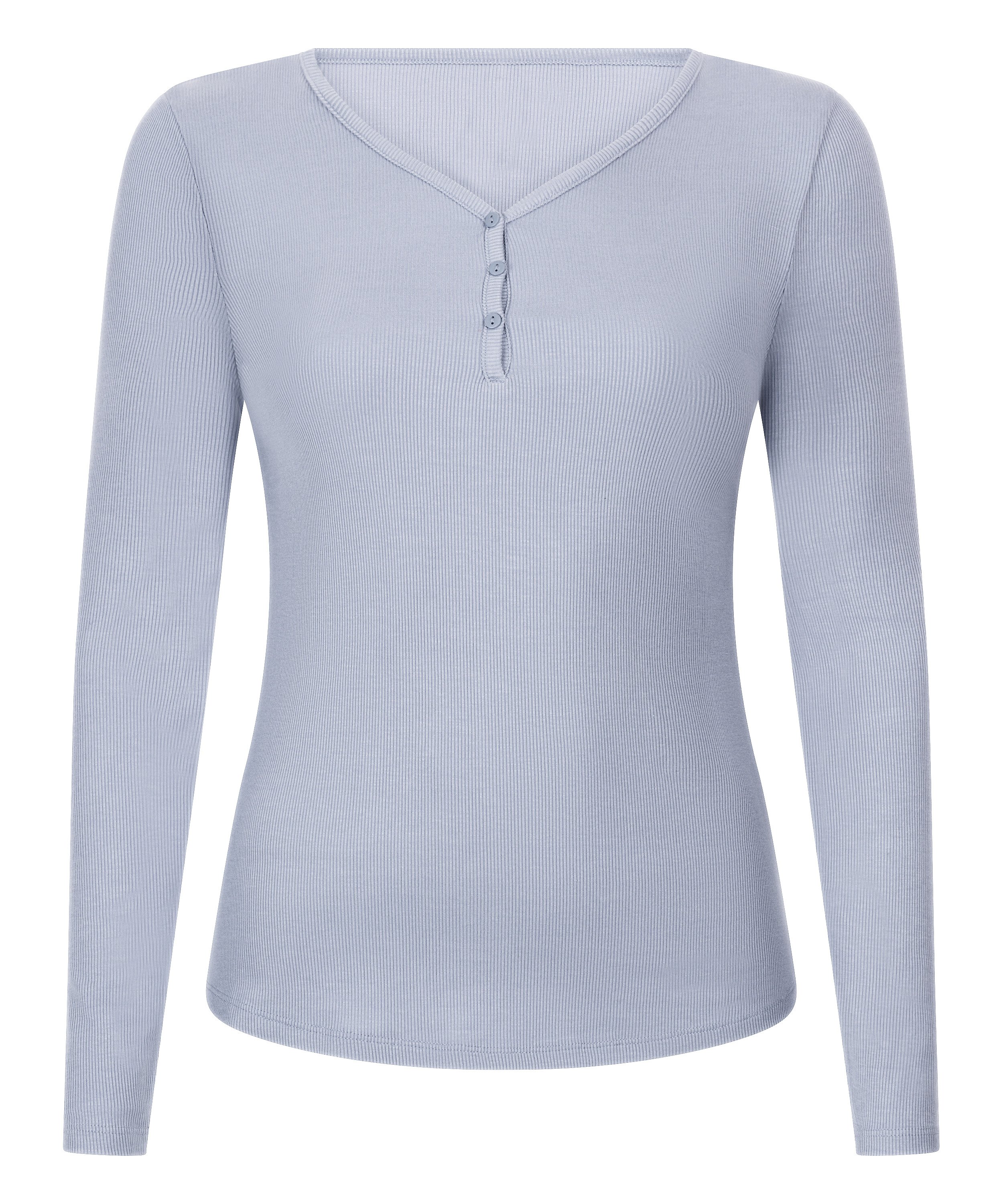 Longsleeved Pyjama Top Henley, Purple, main