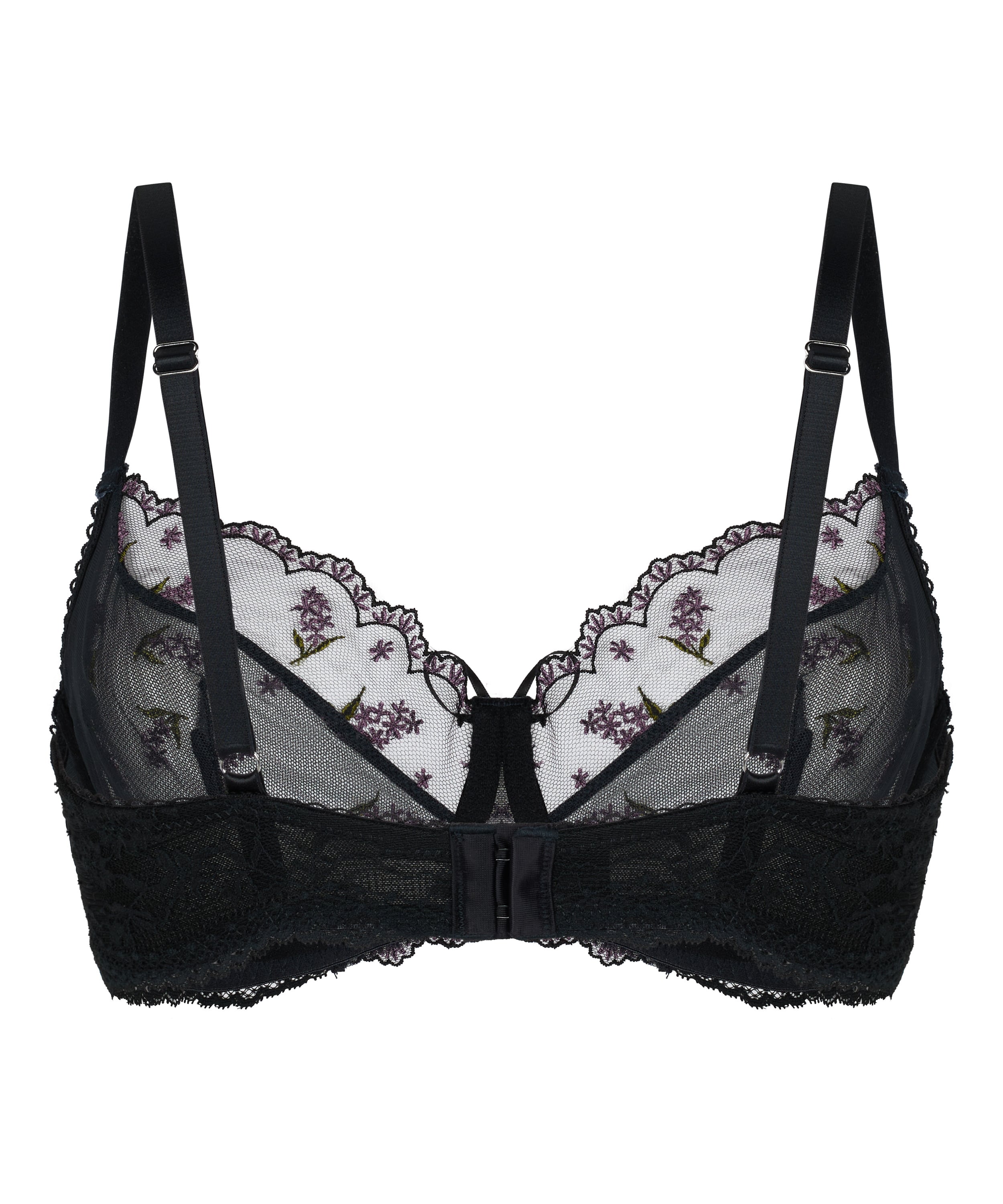 Non-Padded Underwired Bra Iris, Black, main