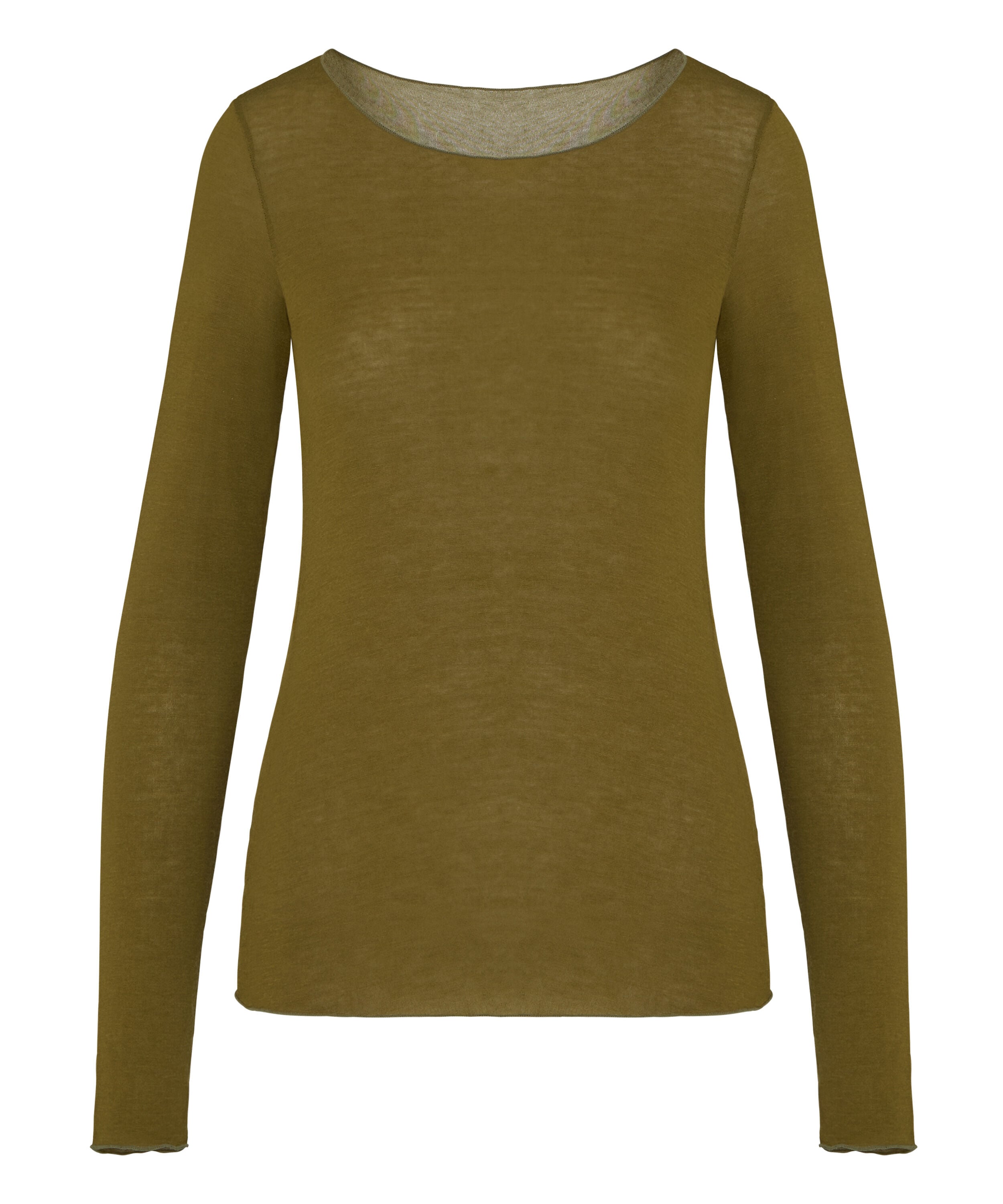 super soft Boatneck shirt with Cashmere, Green