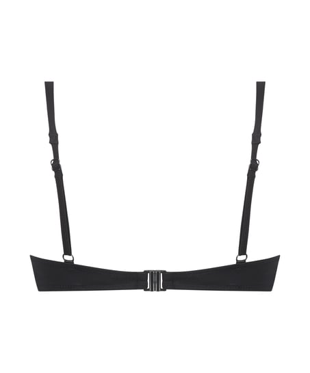 Padded underwired bikini top Luxe Cup E +, Black