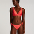 Luxe Cheeky Tanga Bikini Bottoms, Red