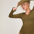 super soft Lace V-Neck shirt with Cashmere, Green