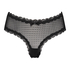 V-shaped Brazilian knickers mesh, Black