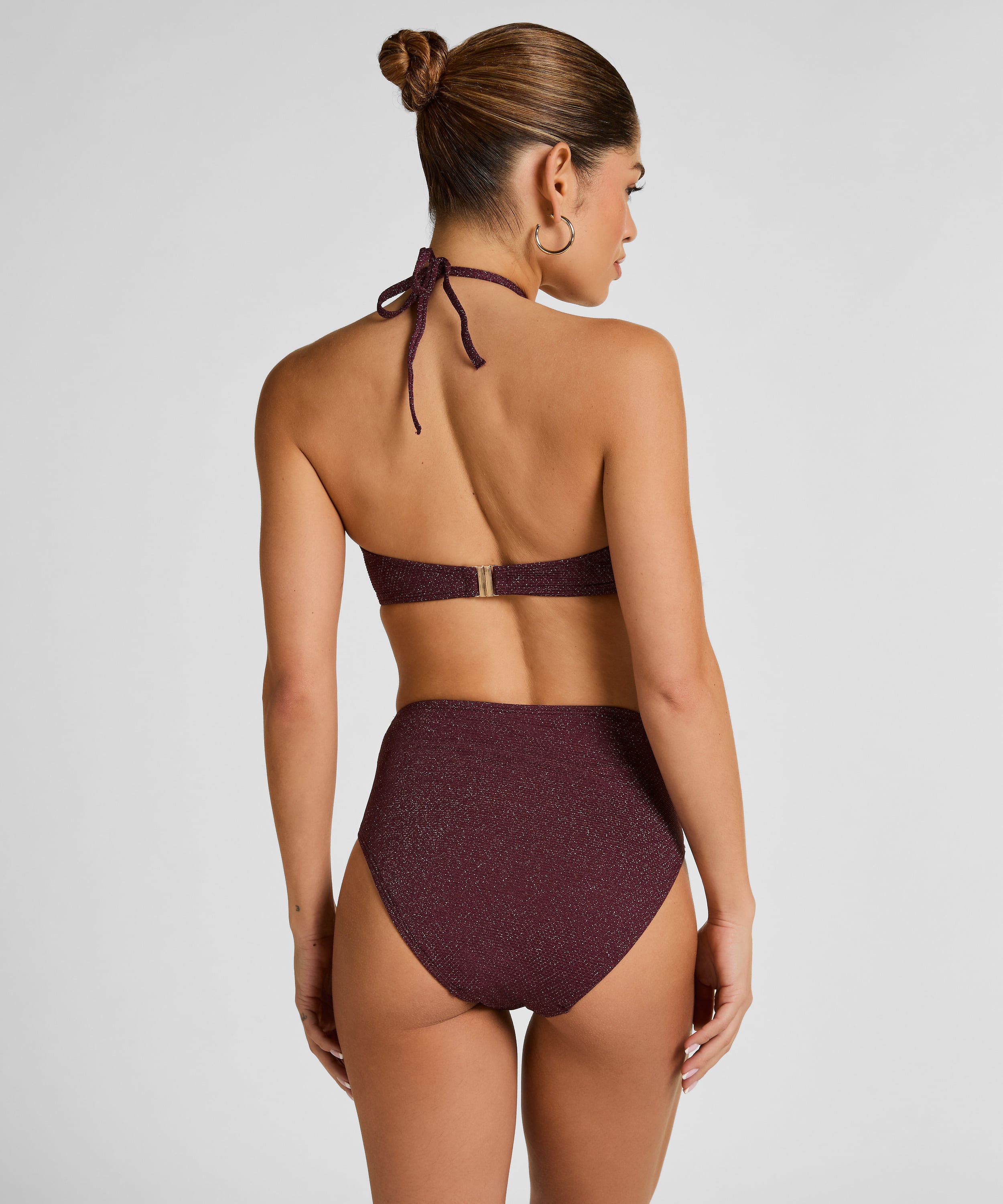 Panama High Waisted Bikini Bottom, Purple, main