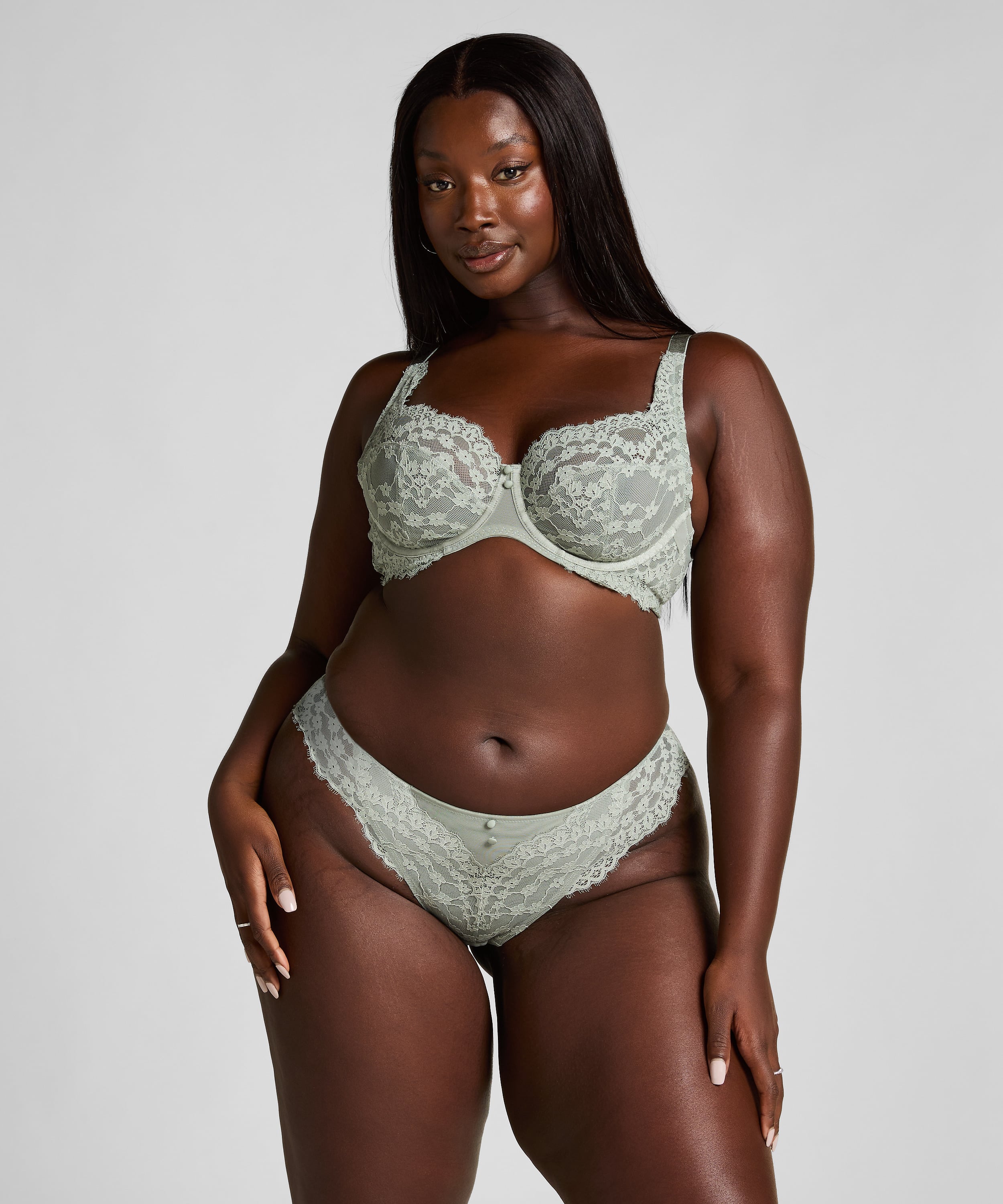 Daisy Non-Padded Underwired Bra, Green, main