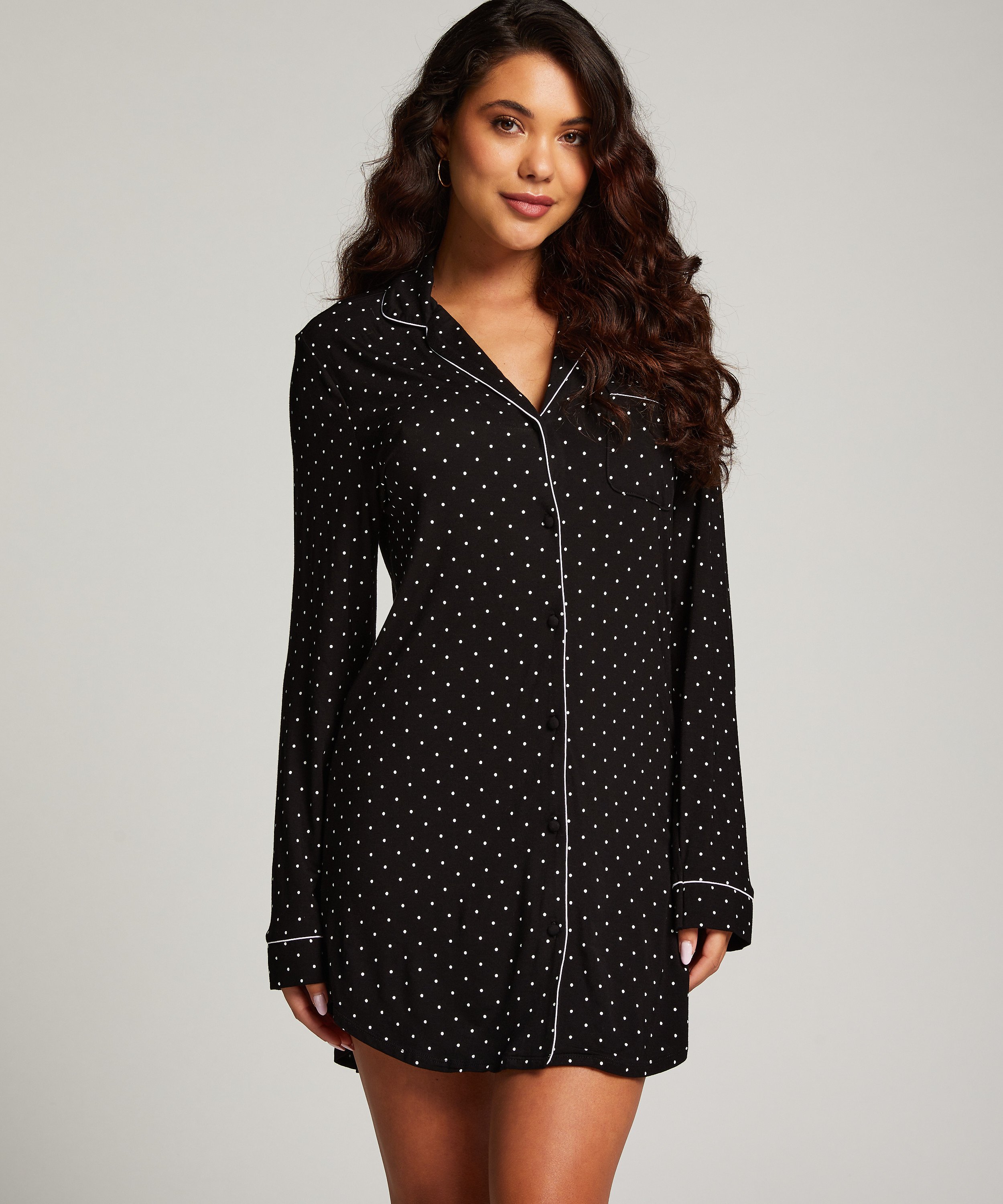 Essential Jersey Shirtdress, Black, main