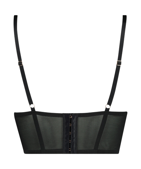 Amelia Padded Underwired Longline Bra, Black