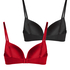 2-Pack Padded Underwired Bra, Red
