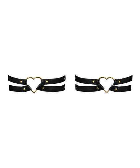 Private Heart Hold Up Suspenders, Black