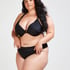 Sunset Dreams padded underwired bikini top Cup E +, Black