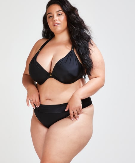 Sunset Dreams padded underwired bikini top Cup E +, Black