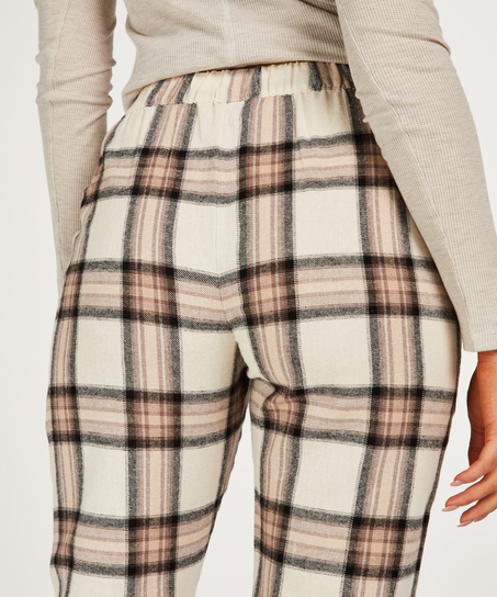 Petite Twill Check Pyjama Pants, Beige