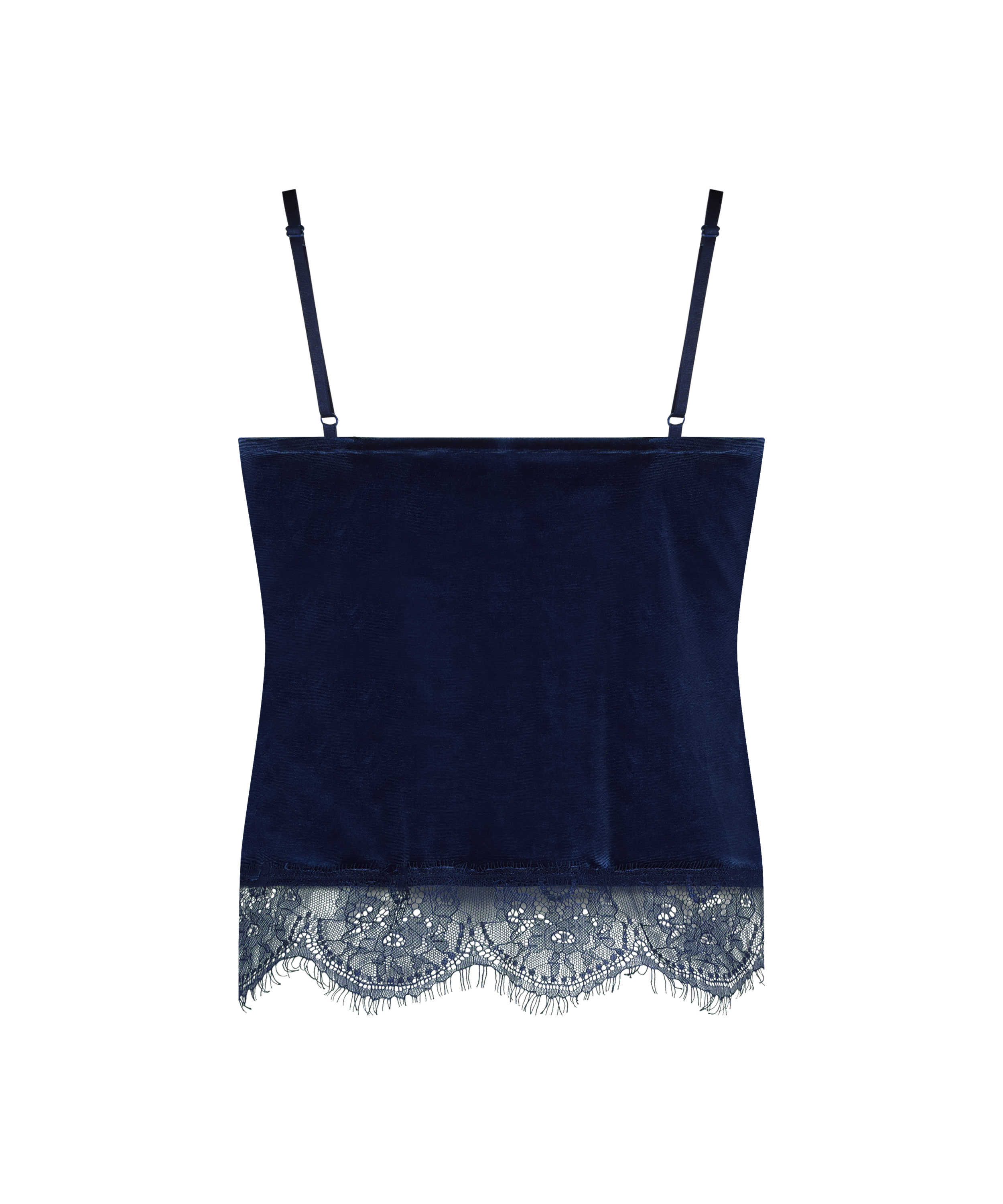 Shiny Velours Lace Cami, Blue, main