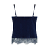 Shiny Velours Lace Cami, Blue