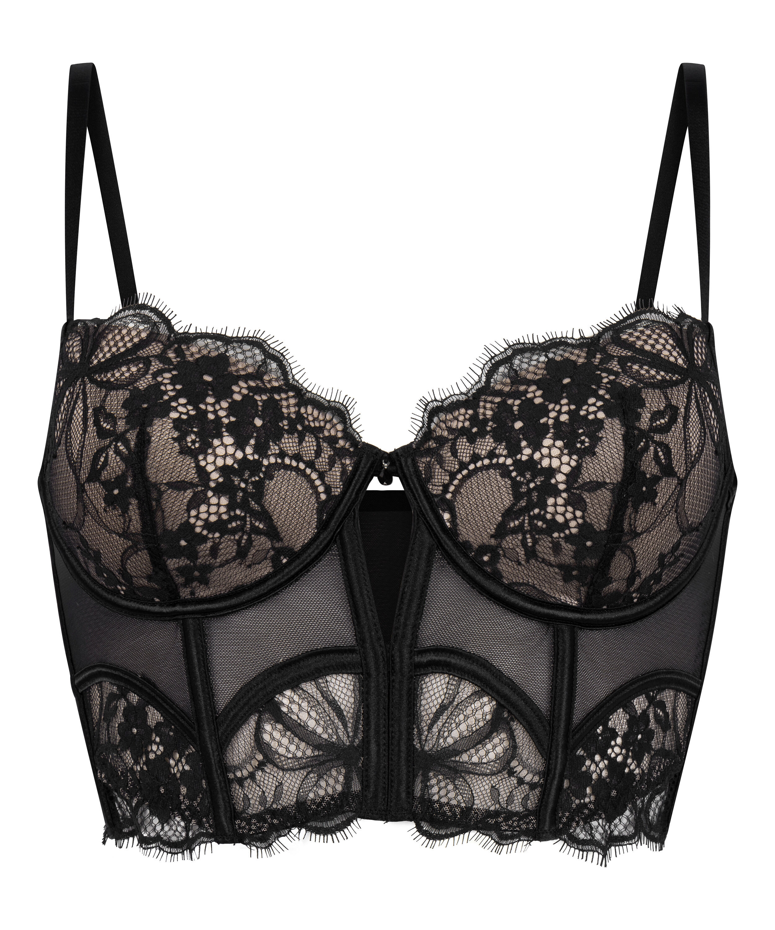 Prina Padded Underwired Longline Bra, Black