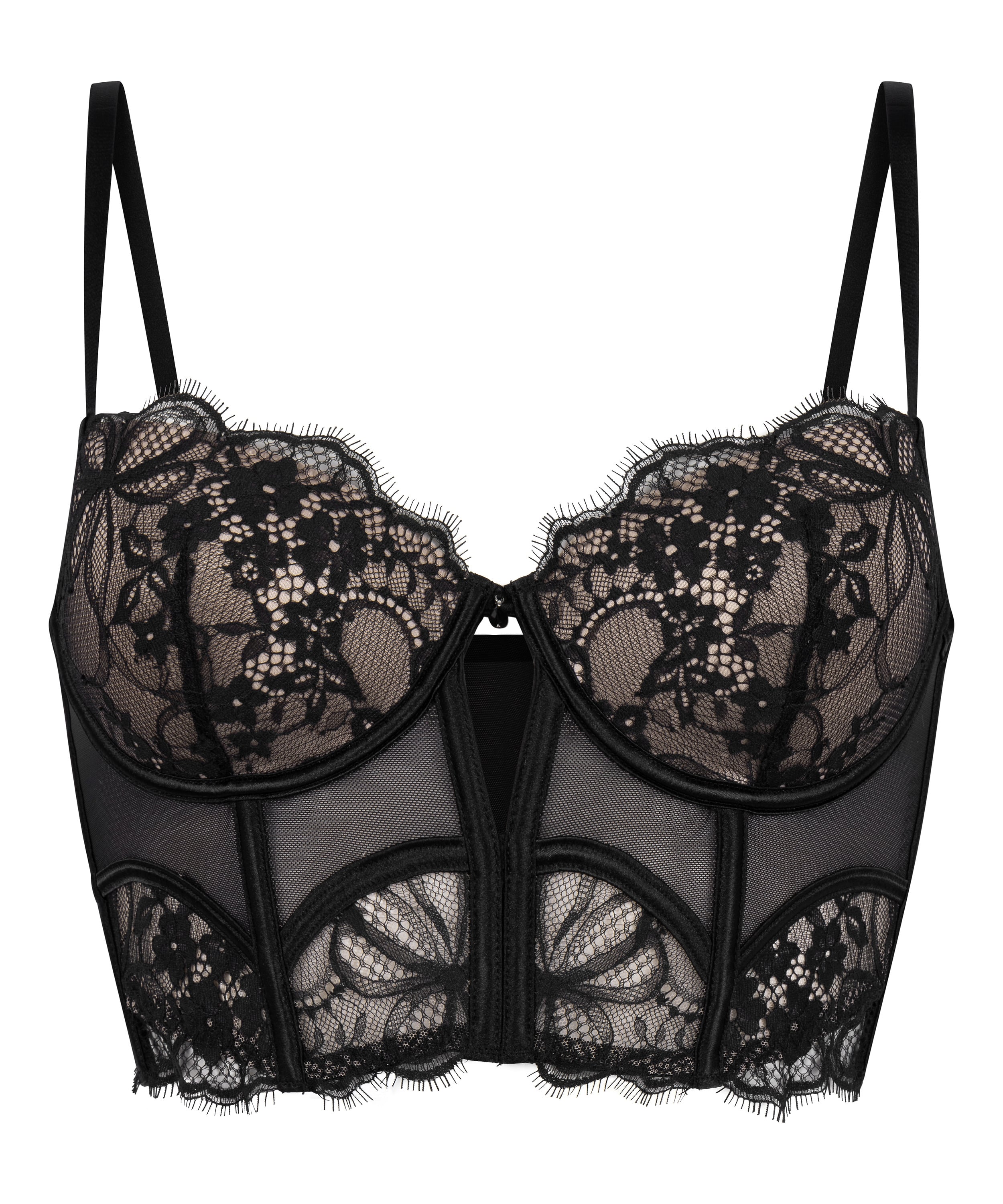 Prina Padded Underwired Longline Bra, Black, main