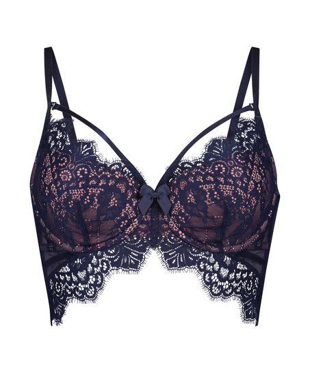 Marilee Padded Underwired Longline Bra, Blue