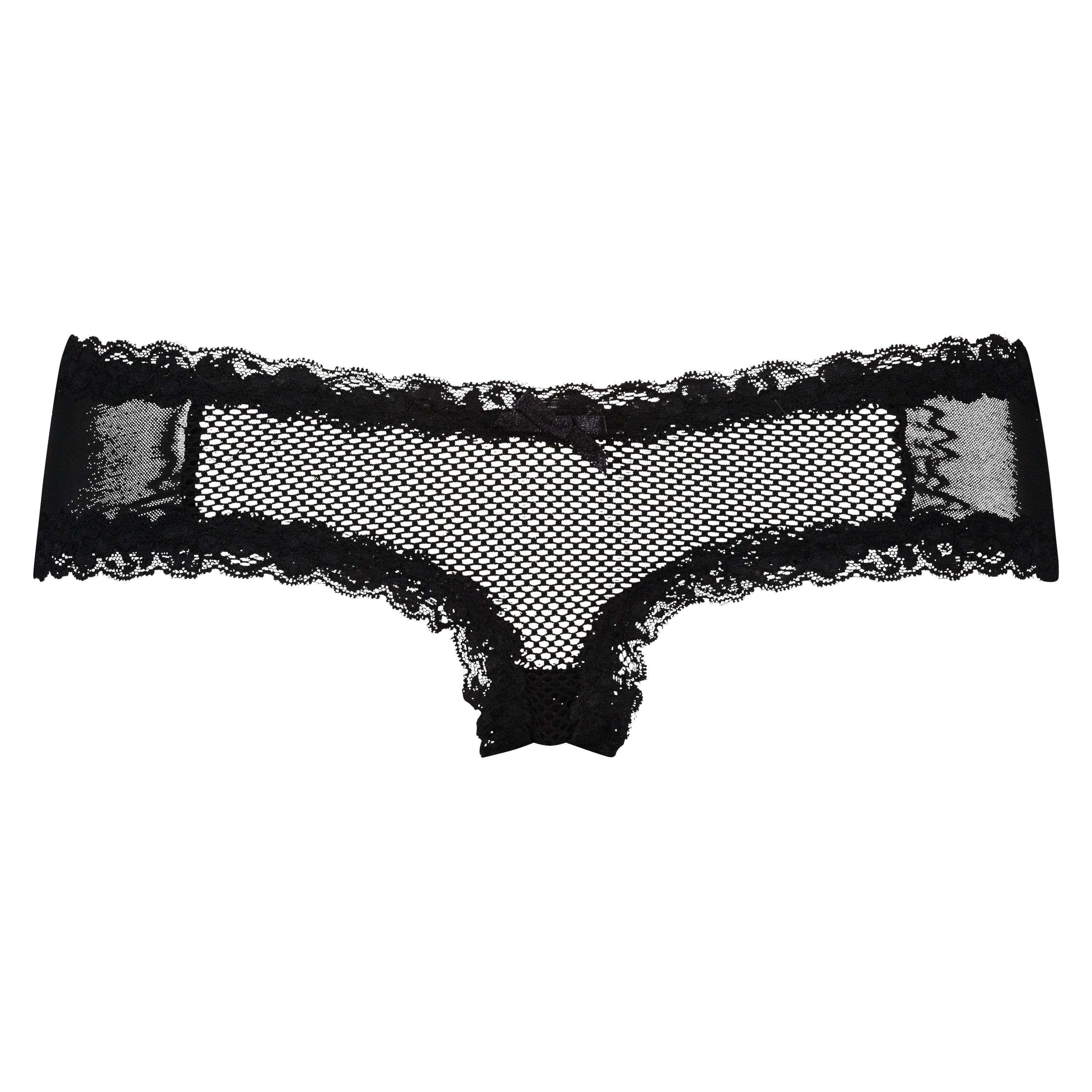V-shaped Brazilian knickers mesh, Black, main