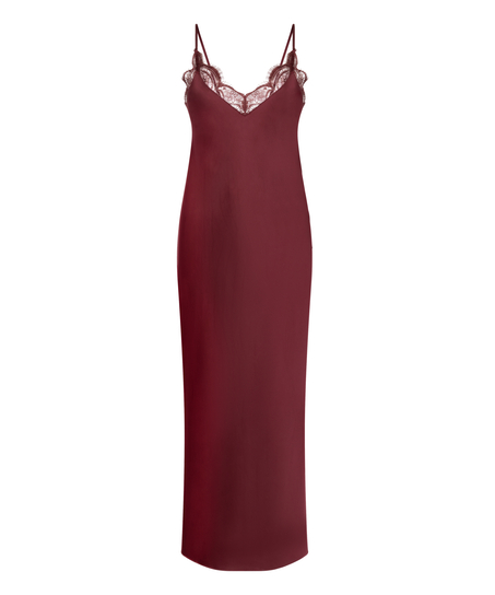 Slipdress Long Satin, Red