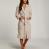 Long Fleece Bathrobe, Brown