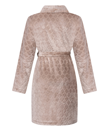 Fleece Bathrobe, Beige