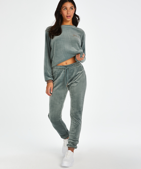 Tall velours Jogging pants, Green