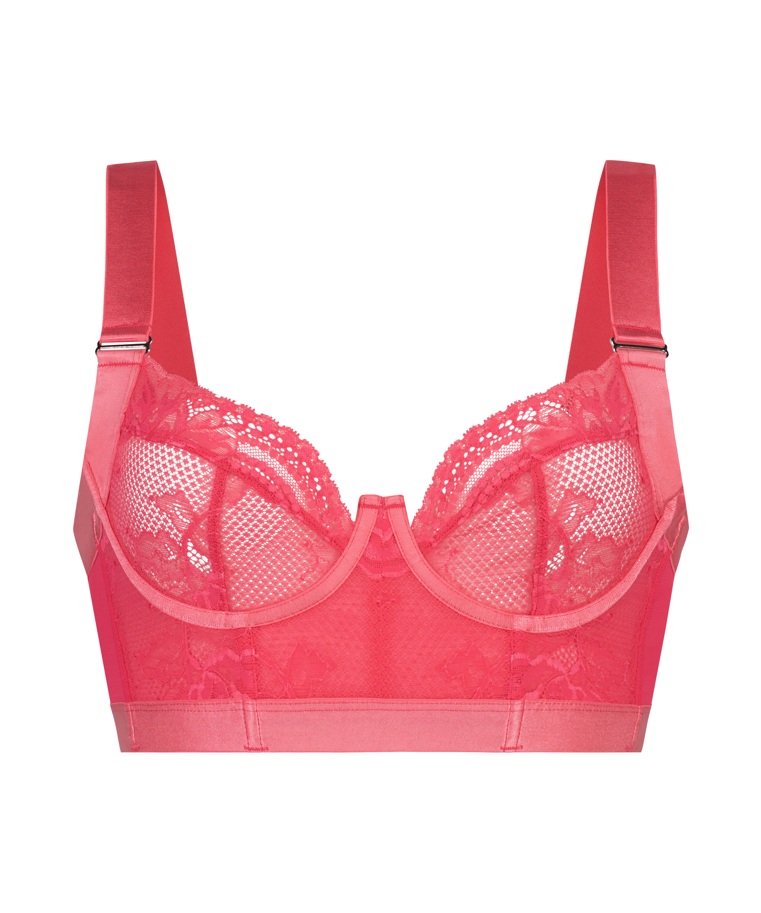Hana Non-Padded Longline Underwired Bra, Pink, main