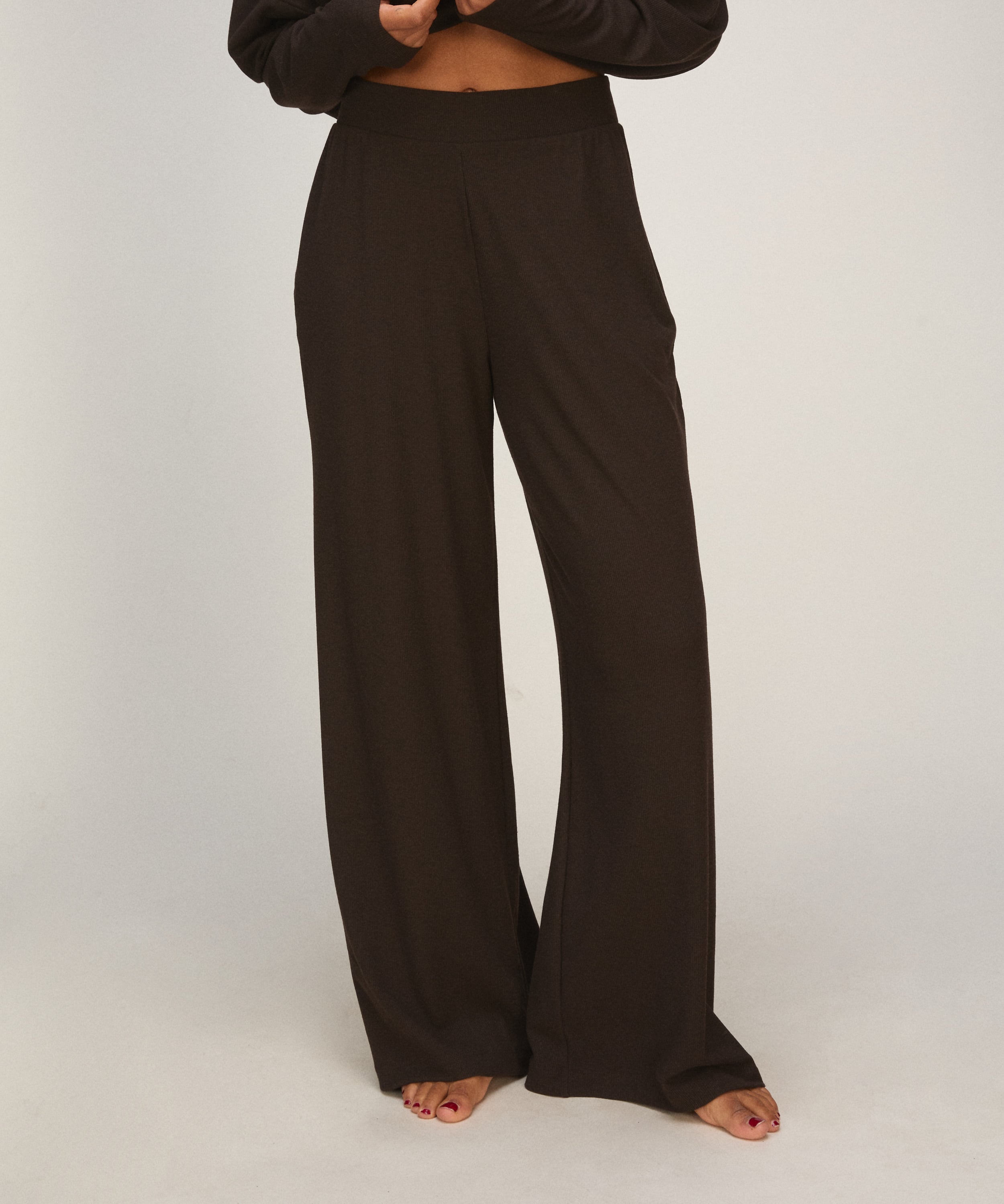 Pant Premium Rib Jersey, Brown, main