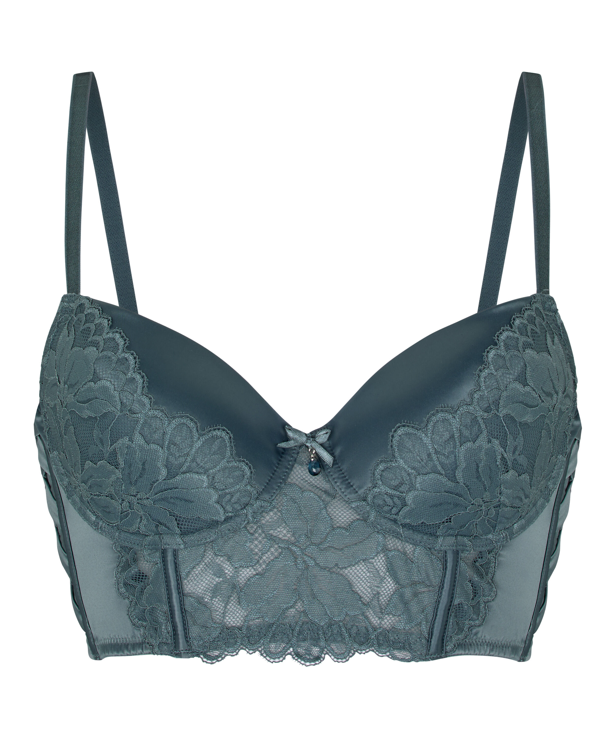 Padded Underwired Longline Bra Viktoria, Blue