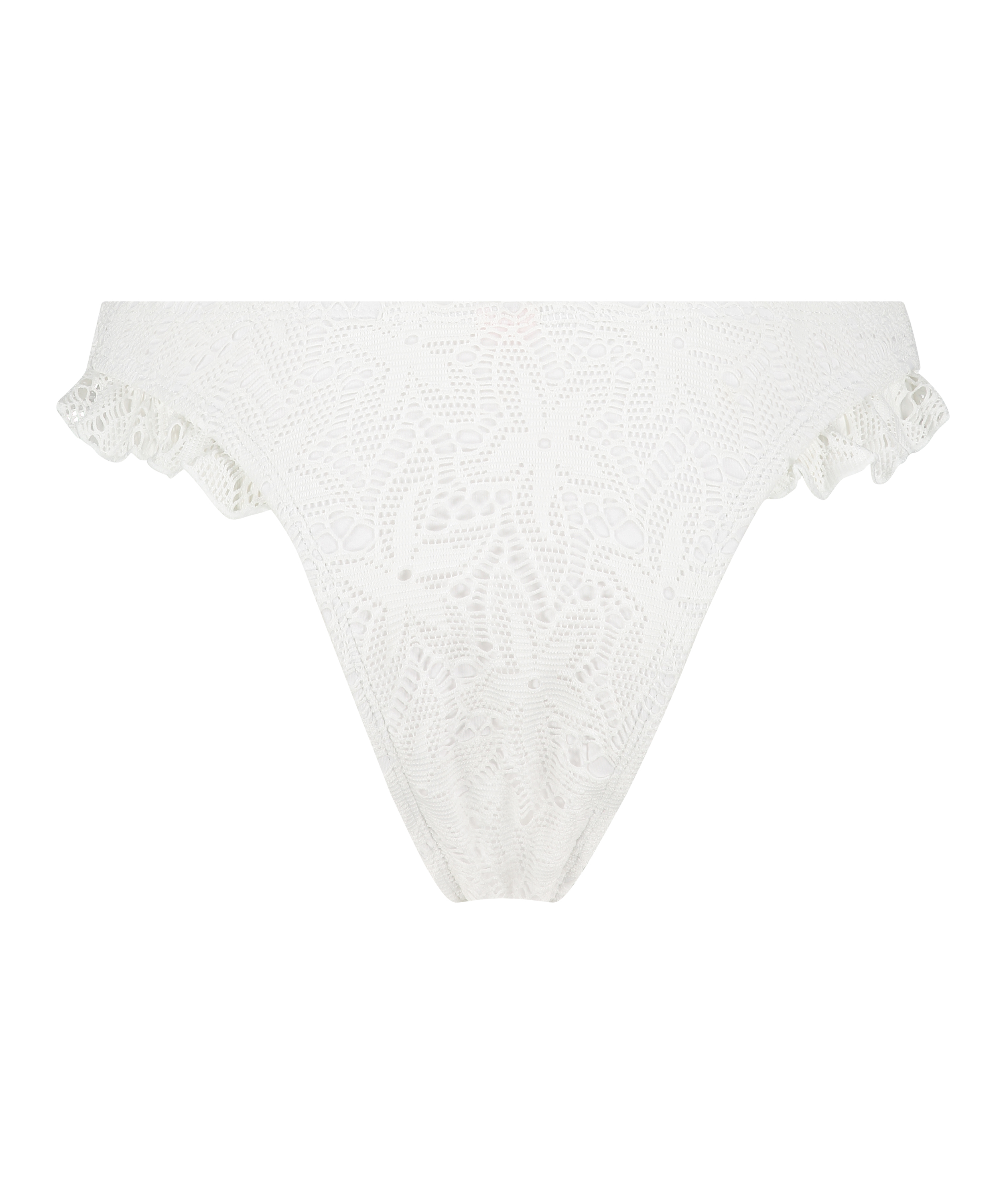 Etta Crochet high leg bikini bottom, White, main