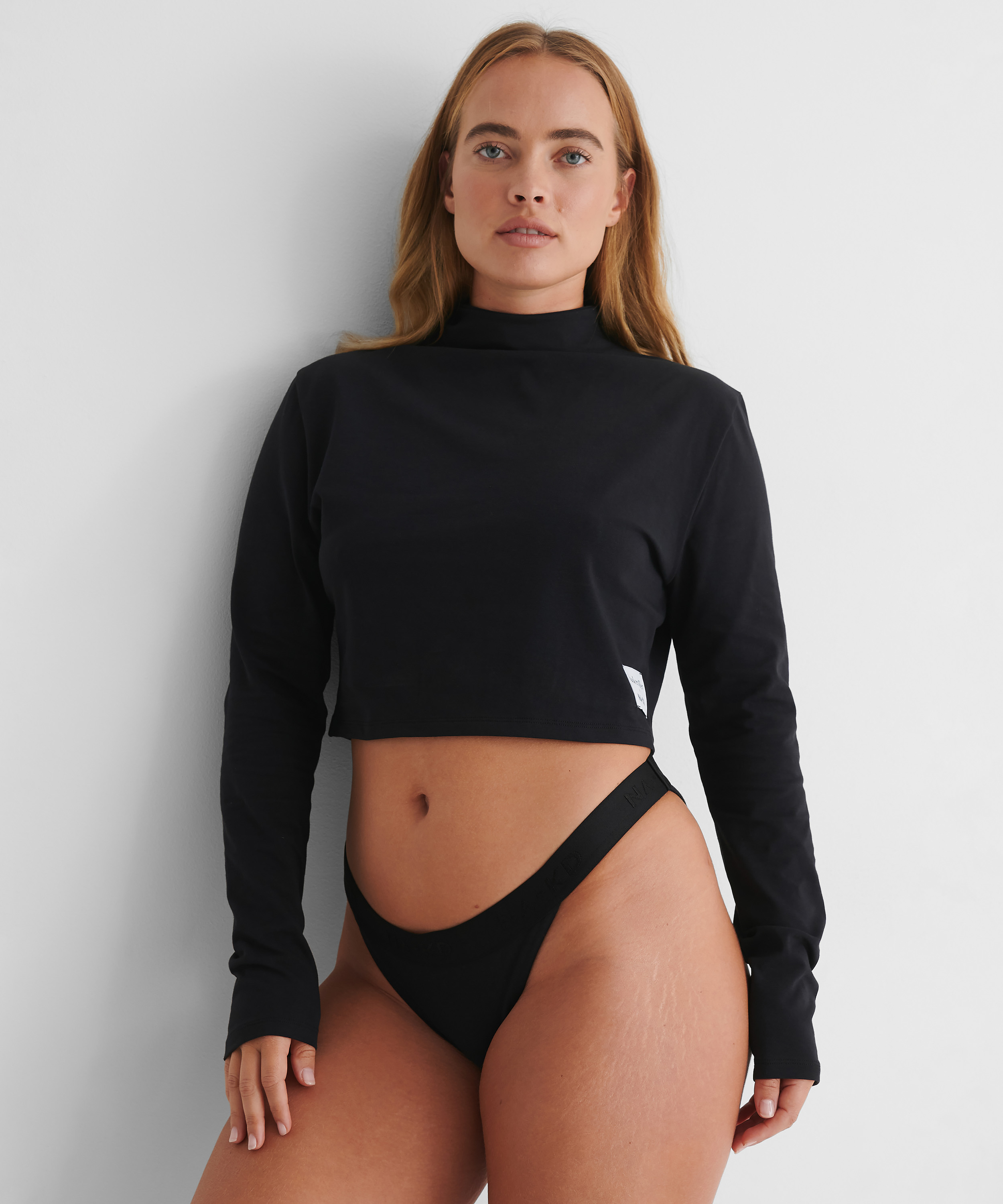 Crop top Lia HKM x NA-KD, Black, main