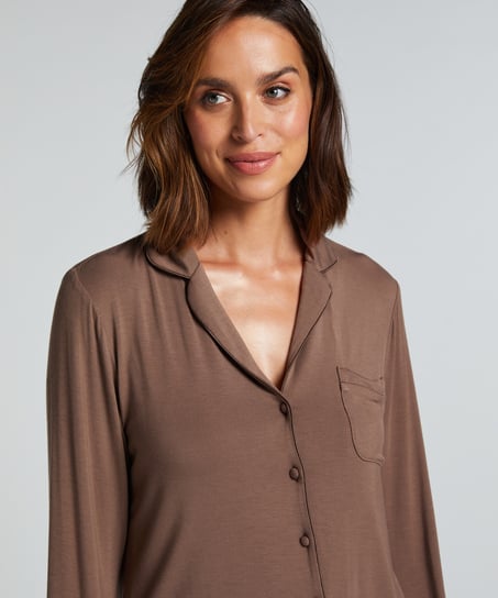 Essential Jersey Long-Sleeved Jacket, Brown