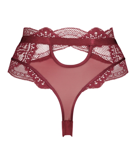 High Leg Thong Rebecca Mir, Red
