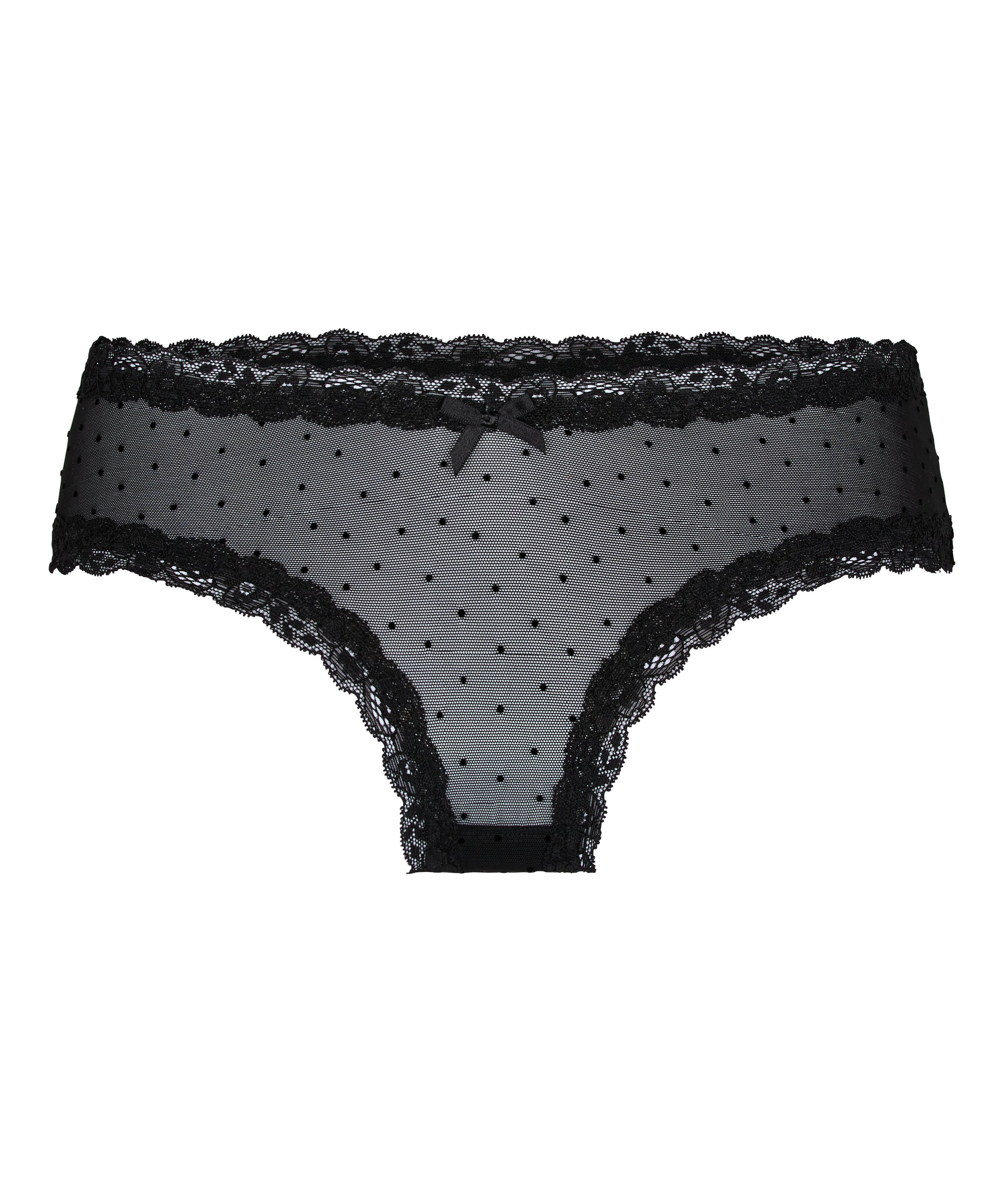 V-shaped Brazilian knickers mesh, Black, main