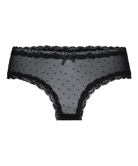 V-shaped Brazilian knickers mesh, Black