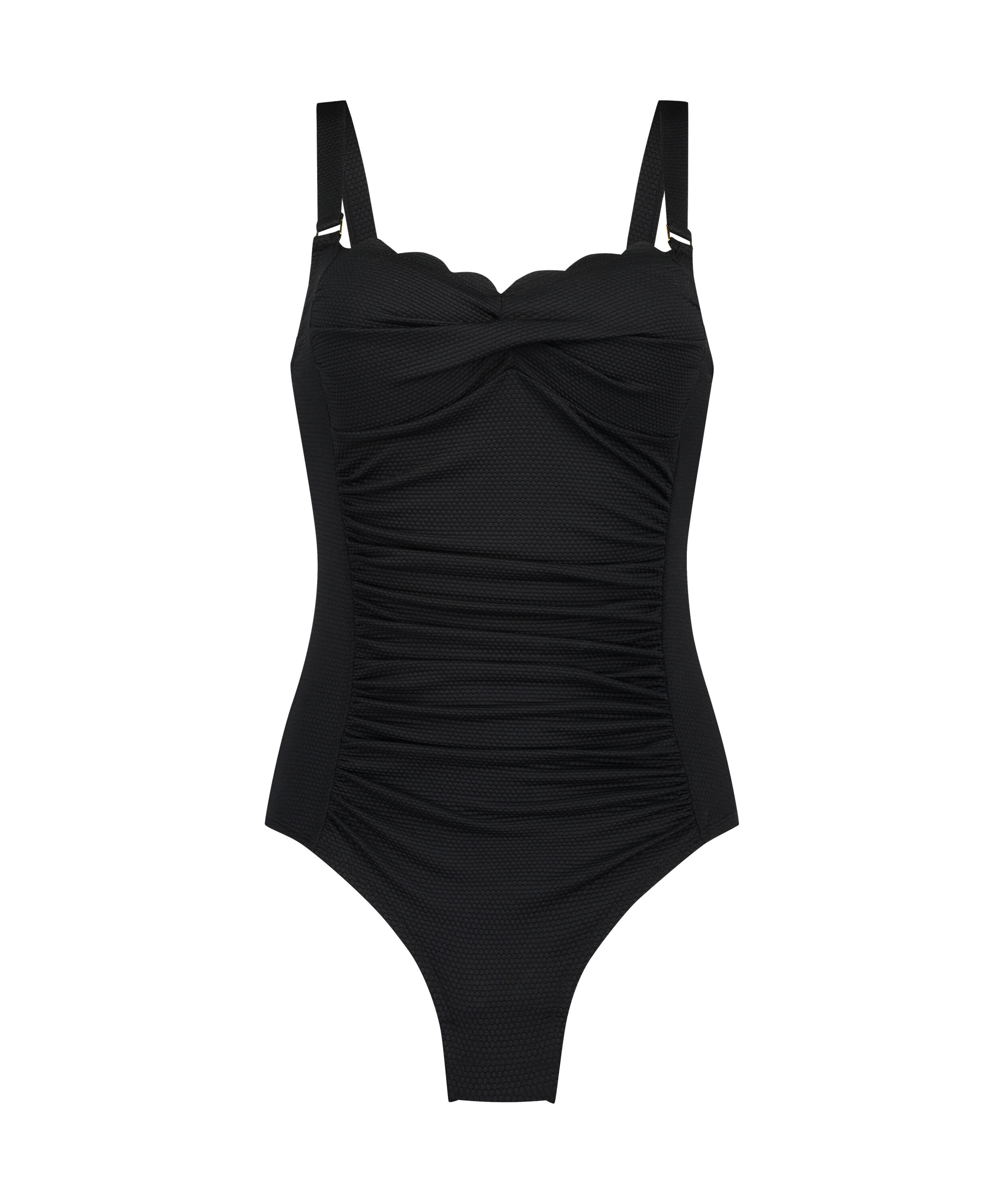 Scallop swimsuit, Black