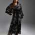 Lotus long chiffon kimono, Black