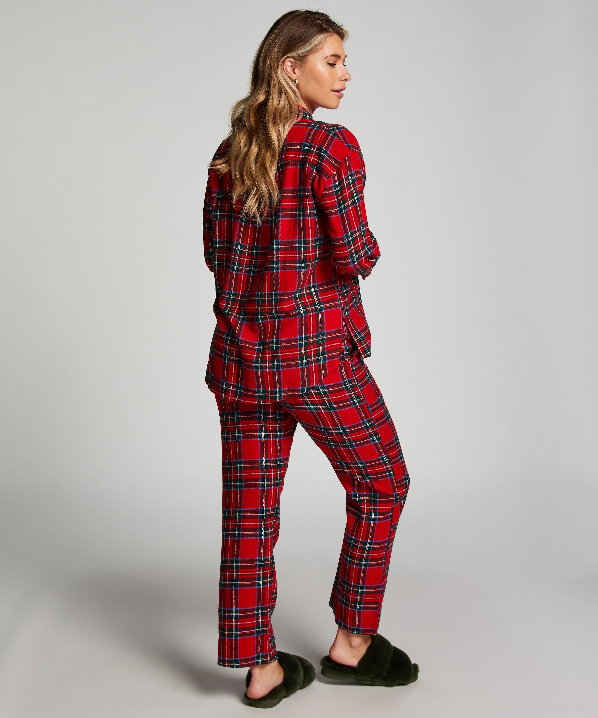 Flannel Pyjama Pants, Red, main