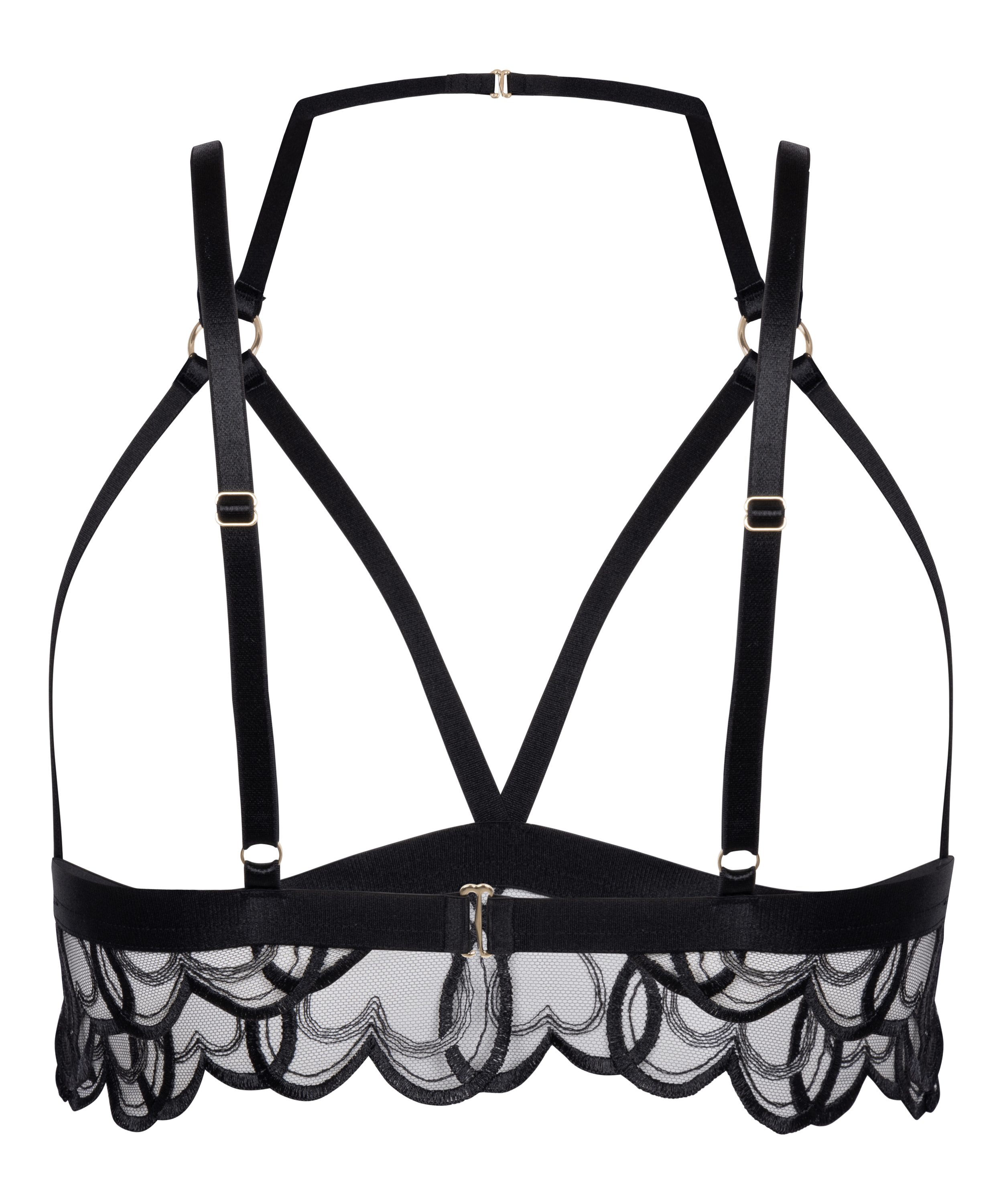 Olivia Open Bralette, Black, main