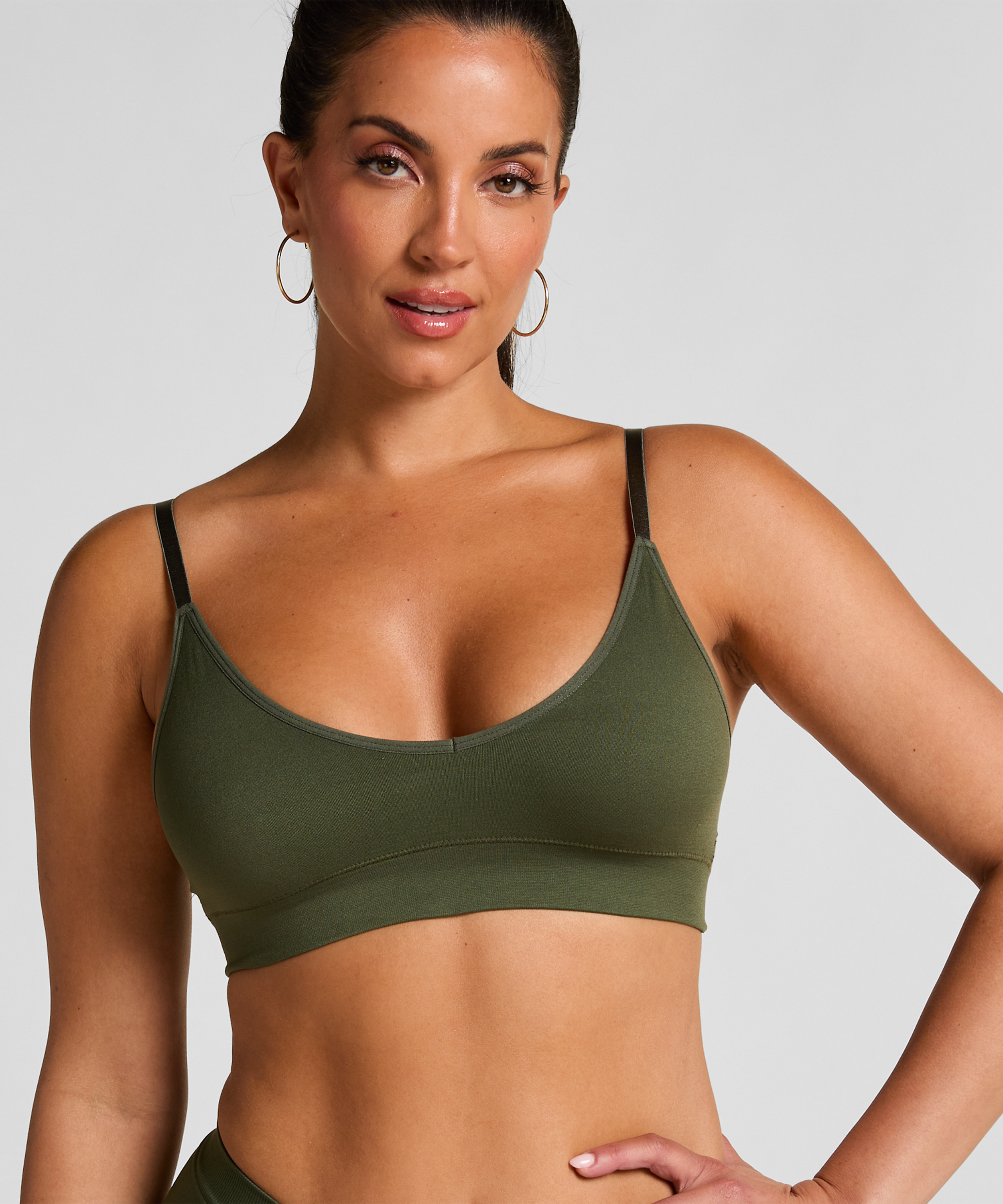 Dide Triangle Bralette, Green, main