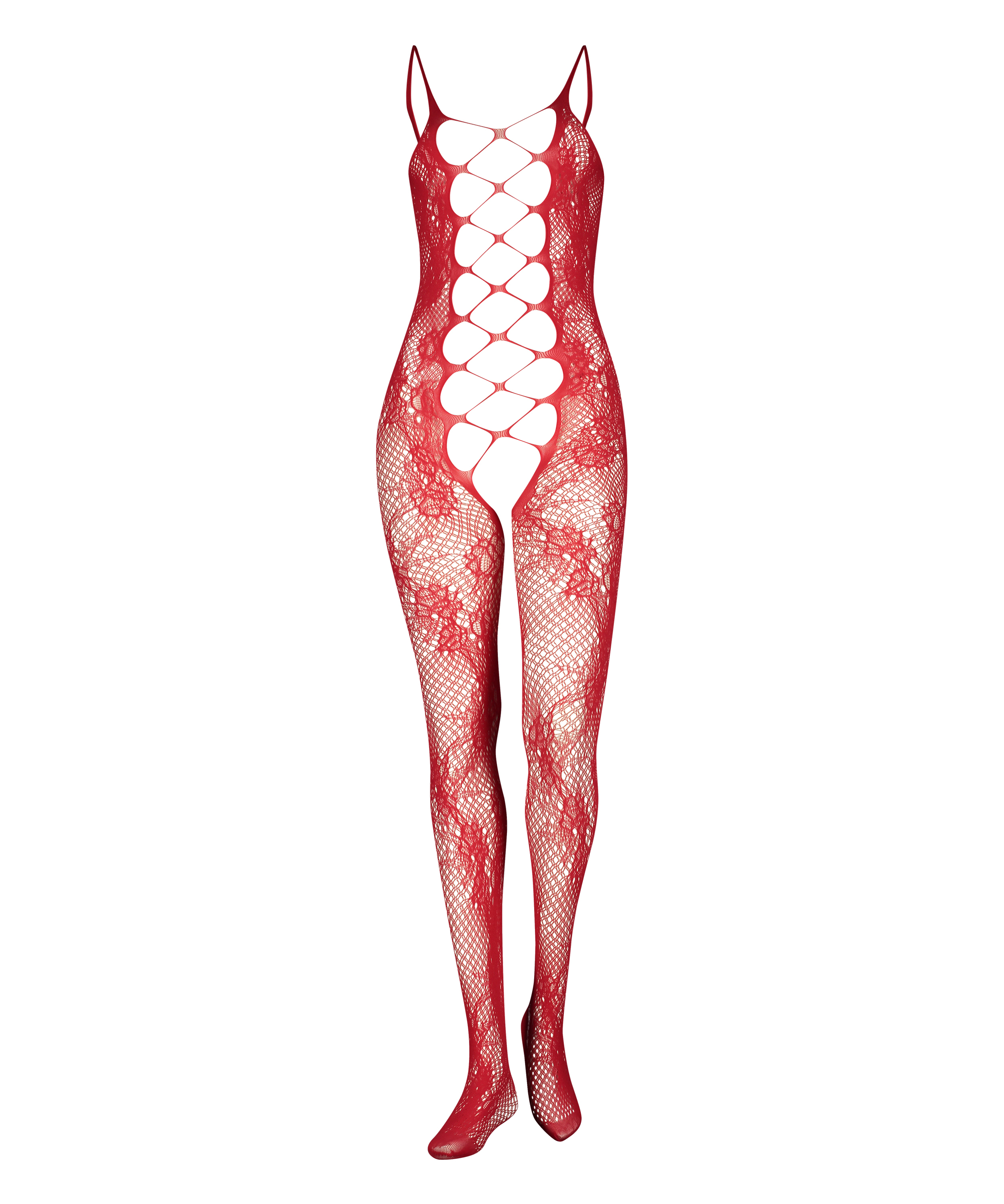 Private Open Lace Catsuit, Red, main